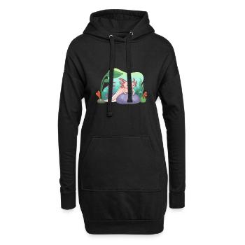 Leben des Axolotl Design für Axolotl-Liebhaber - Hoodie-Kleid - Schwarz - Vorne