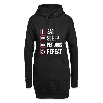 Eat Slepp Pet dogs Repeat - Hoodie-Kleid - Schwarz - Vorne