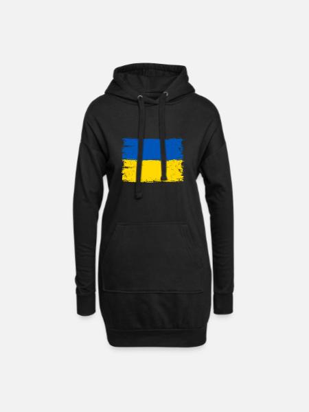 Ukraine Flagge für stolze Deutsch-Ukrainer - Hoodie-Kleid - Schwarz