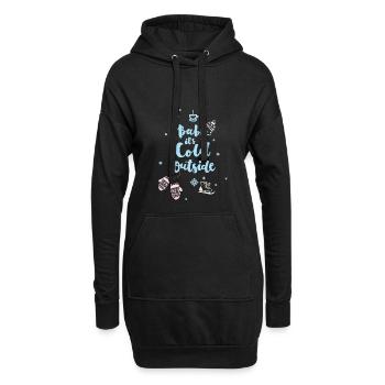 cold baby Spruch Winter Eis Schlittschuh Schnee - Hoodie-Kleid - Schwarz - Vorne