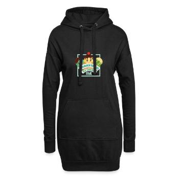 Party Geschenk Eiscreme Urlaub Sonne Strand Spruch - Hoodie-Kleid - Schwarz - Vorne