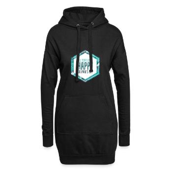 Geschenk Spruch Delfin Urlaub Meer Karibik Ozean - Hoodie-Kleid - Schwarz - Vorne