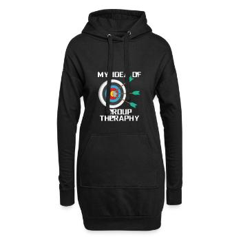Bogenschießen Therapie - Hoodie-Kleid - Schwarz - Vorne