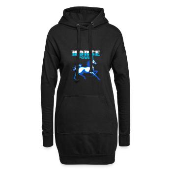 Pferd - Hoodie-Kleid - Schwarz - Vorne