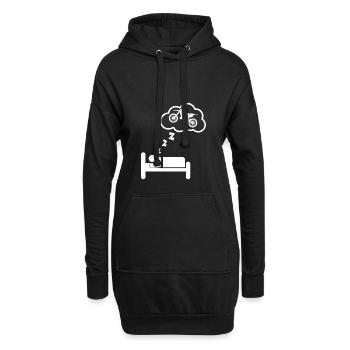 Schlafen Träumen Motocross Geschenk Geschenkidee - Hoodie-Kleid - Schwarz - Vorne