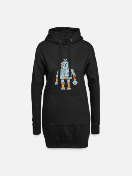 Roboter T-Shirt Kinder - Hoodie-Kleid - Schwarz