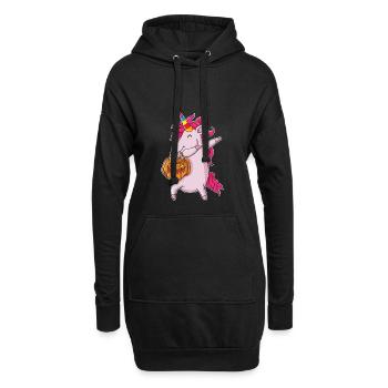 Halloween Shirt Dabbing Unicorn - Hoodie-Kleid - Schwarz - Vorne