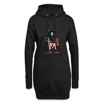 Cadeau de faucheuse de grimper de squelette de métal de licorne de la mort - Sweat-shirt à capuche long Femme - noir - Devant