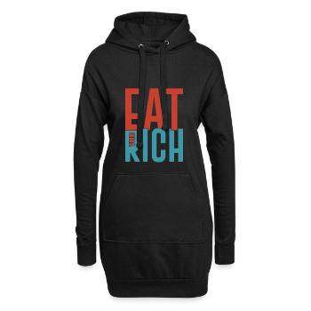 Mangez le riche dicton anti-capitaliste - Sweat-shirt à capuche long Femme - noir - Devant