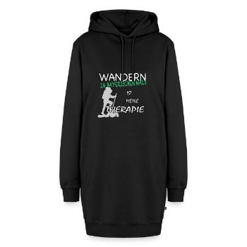 Wandern im Bay Wald ist meine Therapie - Hoodie-Kleid - Schwarz - Vorne - AI Model Female 172 light (172cm)
