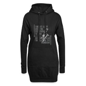 Trombone playing in my head - Hoodie Dress - black - Front
