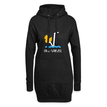 N-Te Ente wurzel mit Wasser - Hoodie-Kleid - Schwarz - Vorne