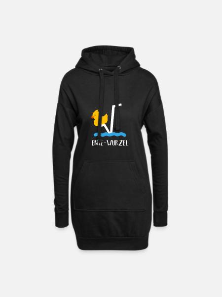 N-Te Ente wurzel mit Wasser - Hoodie-Kleid - Schwarz