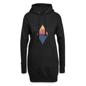 Geometrische Formen Dreiecke - Hoodie-Kleid - Schwarz - Vorne