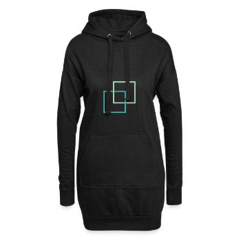 Geometrische Formen Vierecke - Hoodie-Kleid - Schwarz - Vorne