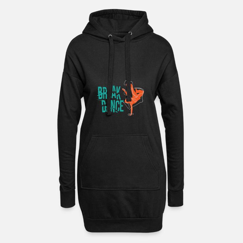 Breakdance - Hoodie-Kleid - Schwarz