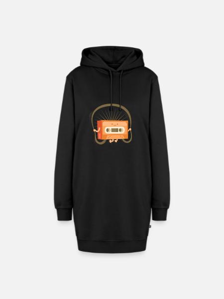 Kassette - Hoodie-Kleid - Schwarz