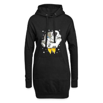 Astronaute, espace, espace, lecture, livre - Sweat-shirt à capuche long Femme - noir - Devant