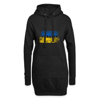 Ukraine - Sweat-shirt à capuche long Femme - noir - Devant