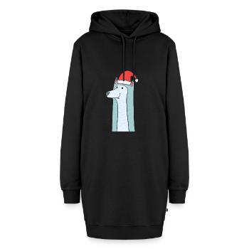 Wolf Hund Weihnachten Kinder Shirt Geschenk - Hoodie-Kleid - Schwarz - Vorne - AI Model Female 172 light (172cm)