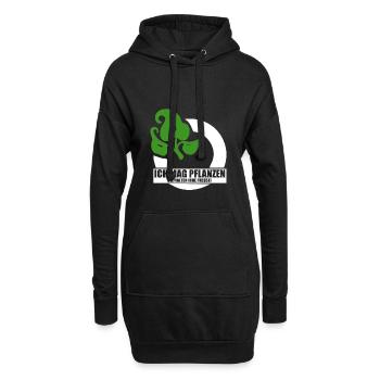 Ich mag pflanzen die halten ihre fresse - Hoodie-Kleid - Schwarz - Vorne
