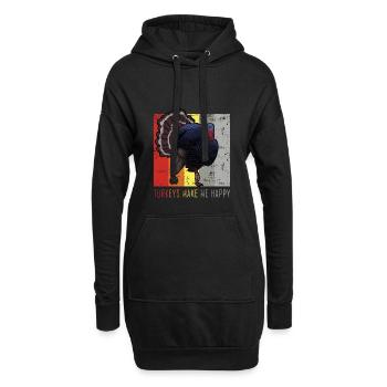 Truthahn - Hoodie-Kleid - Schwarz - Vorne