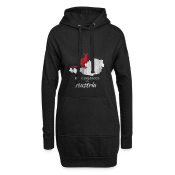 Österreich Känguru - Hoodie-Kleid - Schwarz - Vorne