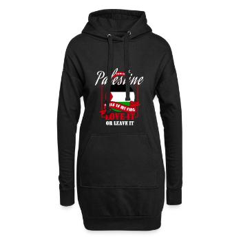 Palästina - Hoodie-Kleid - Schwarz - Vorne