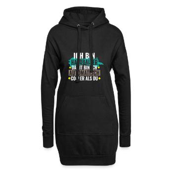 Handballer automatisch cooler - Geschenk -Handball - Hoodie-Kleid - Schwarz - Vorne