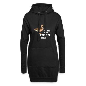 Ich mag halt Enten - Hoodie-Kleid - Schwarz - Vorne