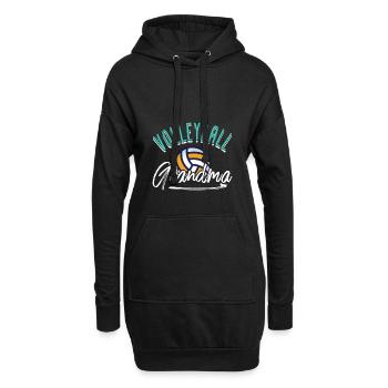 Volleyball Grandma - Hoodie-Kleid - Schwarz - Vorne
