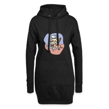 Faire cuire le chat tout en biscuit - Sweat-shirt à capuche long Femme - noir - Devant