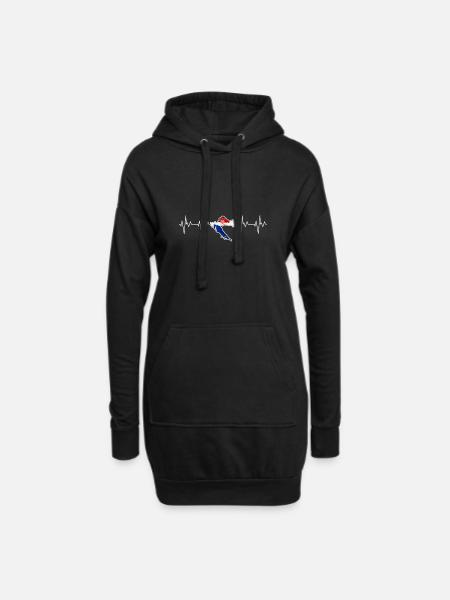 Croatie - Sweat-shirt à capuche long Femme - noir