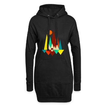 Ours brun ours ours noir montagnes montagnes cadeau - Sweat-shirt à capuche long Femme - noir - Devant
