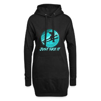 Just Ski it it sports d'hiver ski vacances de neige - Sweat-shirt à capuche long Femme - noir - Devant