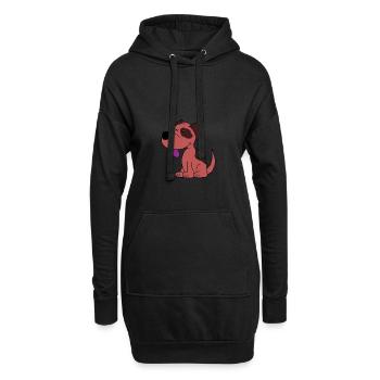 Doux chien chien amour chien cadeau Wau Amour animal - Sweat-shirt à capuche long Femme - noir - Devant