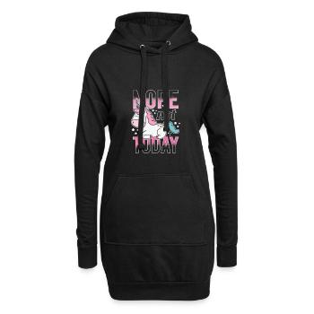 Nope Not Today Lazy Unicorn Einhorn Sterne - Hoodie-Kleid - Schwarz - Vorne