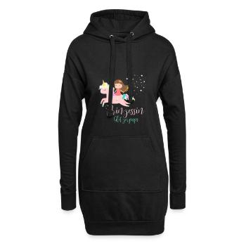 Prinzessin Glitzerpups Geschenk Tochter - Hoodie-Kleid - Schwarz - Vorne
