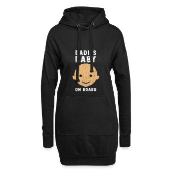 Papas Baby an Bord Geschenk Weihnachten - Hoodie-Kleid - Schwarz - Vorne
