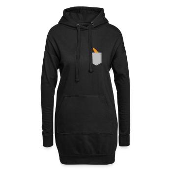Corn Pocket Witziges Mais Maiskolben Design - Hoodie-Kleid - Schwarz - Vorne