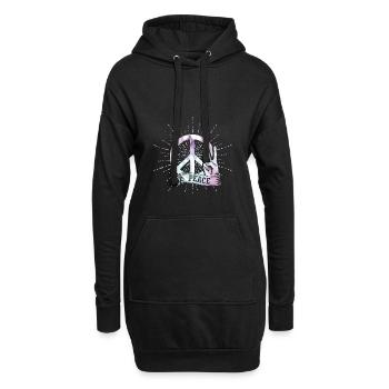 peace - Hoodie-Kleid - Schwarz - Vorne