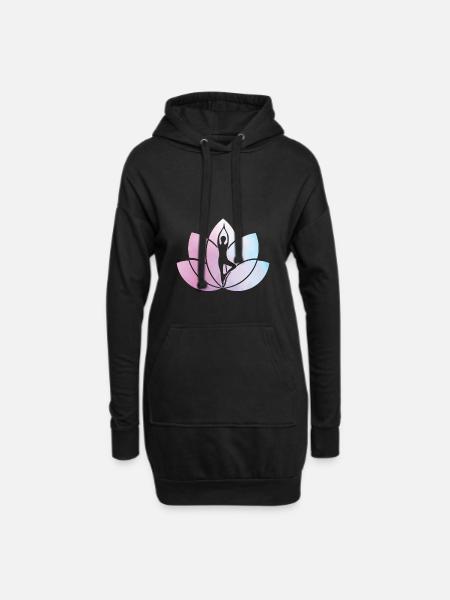 yoga - Hoodie-Kleid - Schwarz