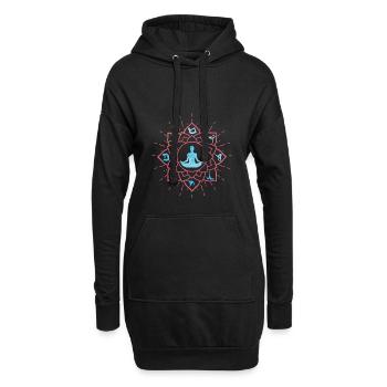 yoga - Hoodie-Kleid - Schwarz - Vorne