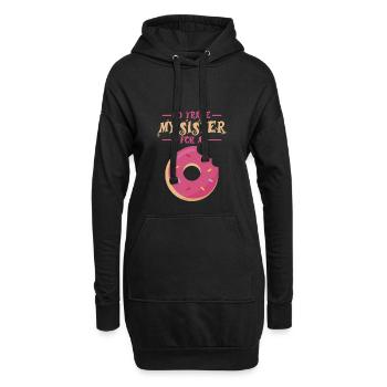 La sœur contre donut cadeau - Sweat-shirt à capuche long Femme - noir - Devant