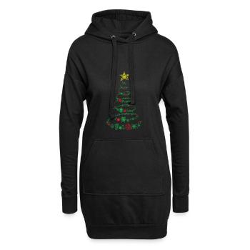 Cadeau de noël arbre de noël Bethléem - Sweat-shirt à capuche long Femme - noir - Devant