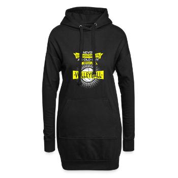 Volleyball Volleyballer Volleyball spielen - Hoodie-Kleid - Schwarz - Vorne