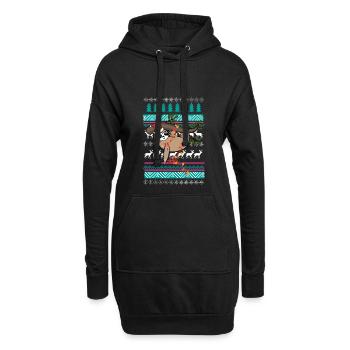 cadeau de noël pull paresseux - Sweat-shirt à capuche long Femme - noir - Devant