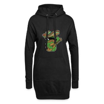 Kaktus Mexiko Sombrero bunt Geschenk Gitarre - Hoodie-Kleid - Schwarz - Vorne