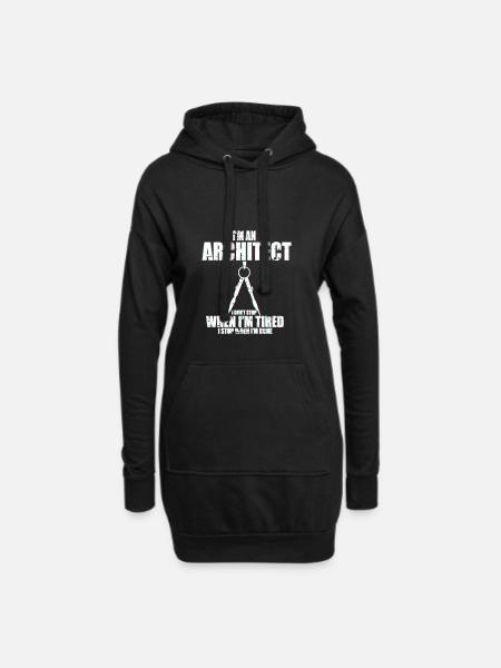 Architect blueprint - Hoodie Dress - black
