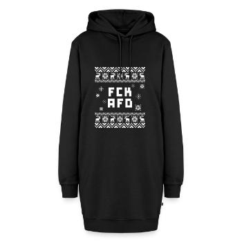 FCK AFD Ugly Christmas - Hoodie-Kleid - Schwarz - Vorne - AI Model Female 172 light (172cm)